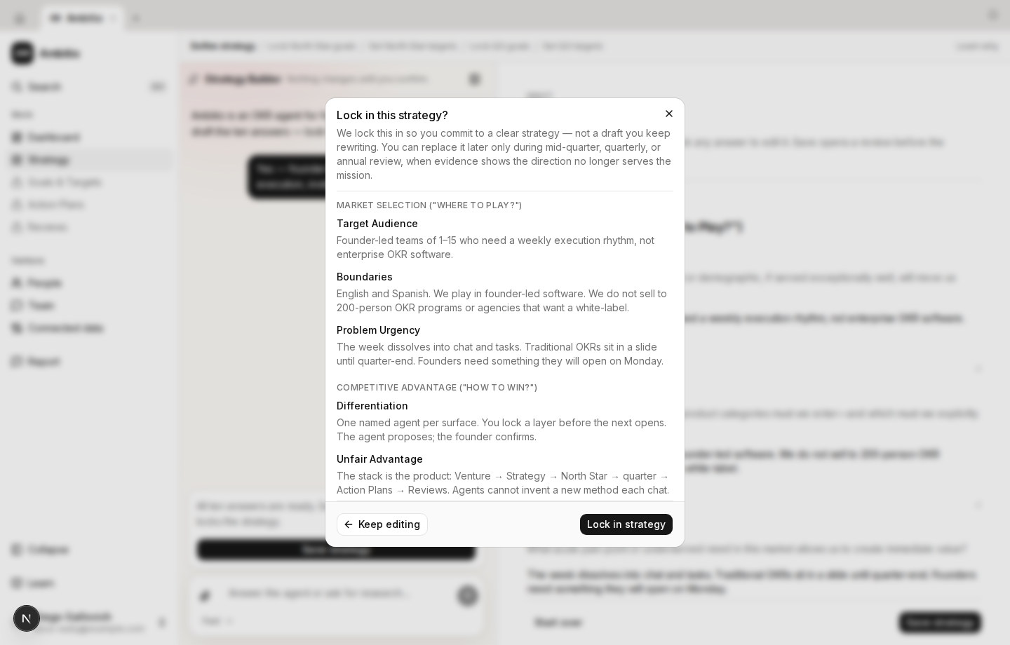 Lock in this strategy dialog reviewing Ambitio’s ten answers.